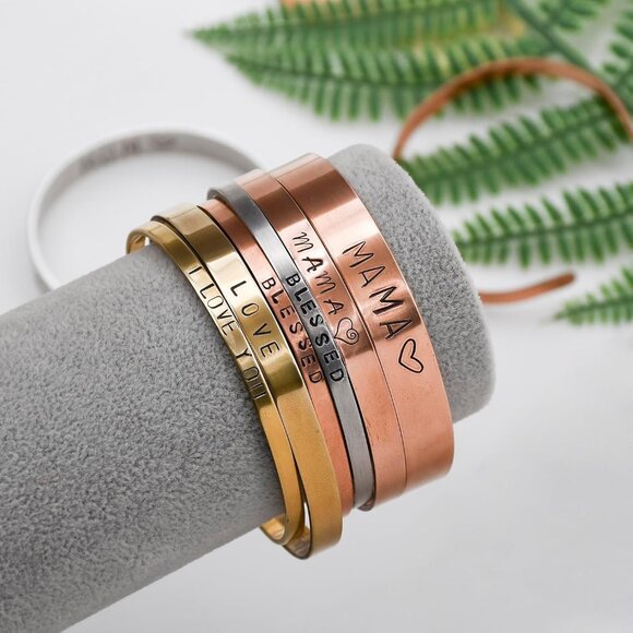 25 Heavy-Duty Copper Bracelet Stamping Blanks 3/8"x6" - Perfect for Creatives - Picture 4 of 5